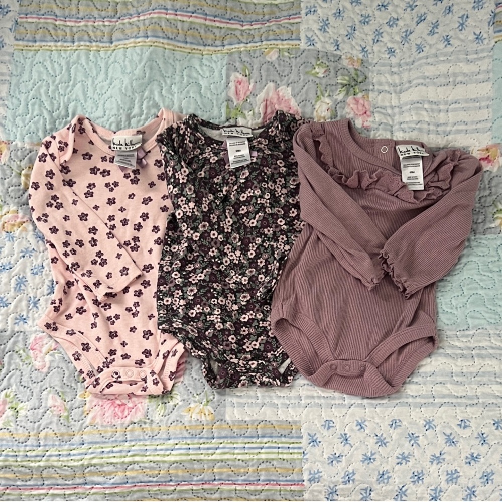 Bodysuit Trio - Pink, Gray, Purple